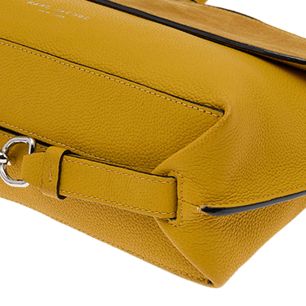 Marc Jacobs Yellow Suede And Leather Waverly Top Handle Bag For Women 12 Marc Jacobs Yellow Suede And Leather Waverly Top Handle Bag For Women - Image 12
