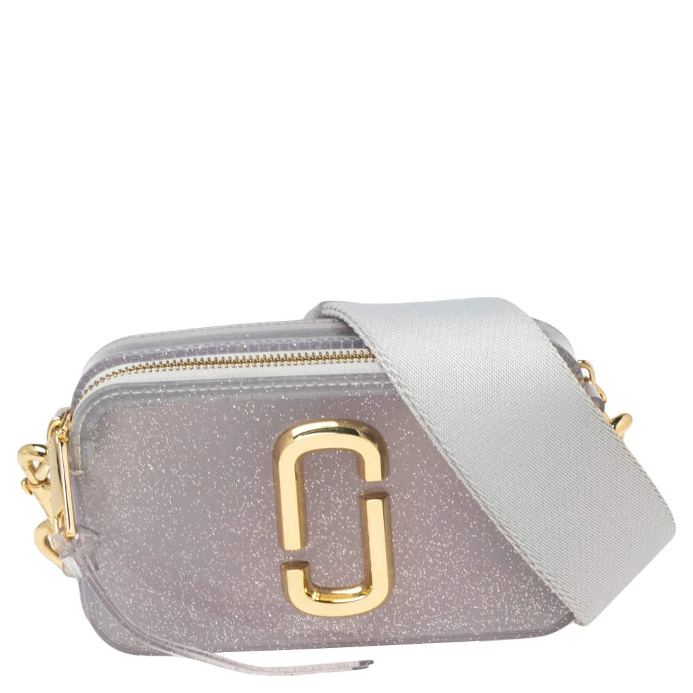 Marc Jacobs Silver Glitter Vinyl The Jelly Snapshot Shoulder Bag For Women 1 Marc Jacobs Silver Glitter Vinyl The Jelly Snapshot Shoulder Bag For Women