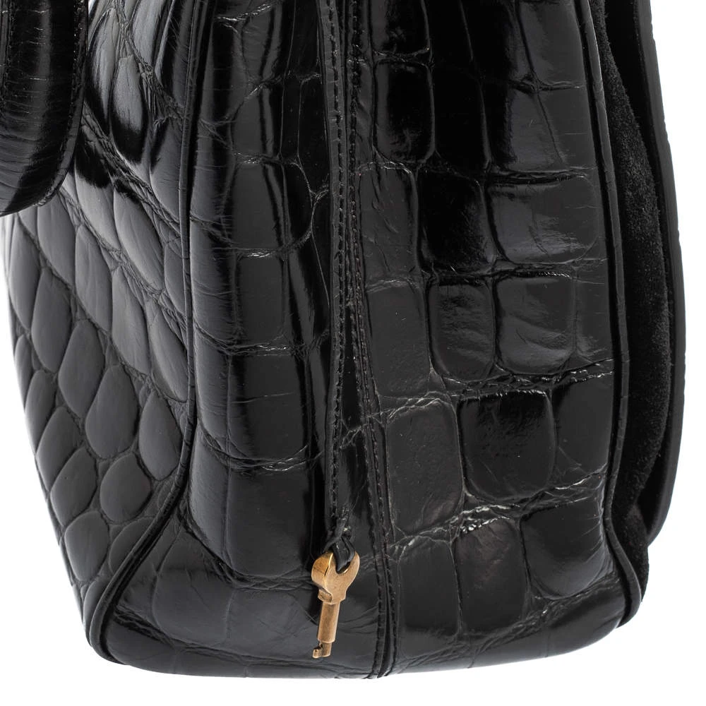 Marc Jacobs Black Croc Embossed Leather Metropolitan Top Handle Bag For Women 5 Marc Jacobs Black Croc Embossed Leather Metropolitan Top Handle Bag For Women - Image 5