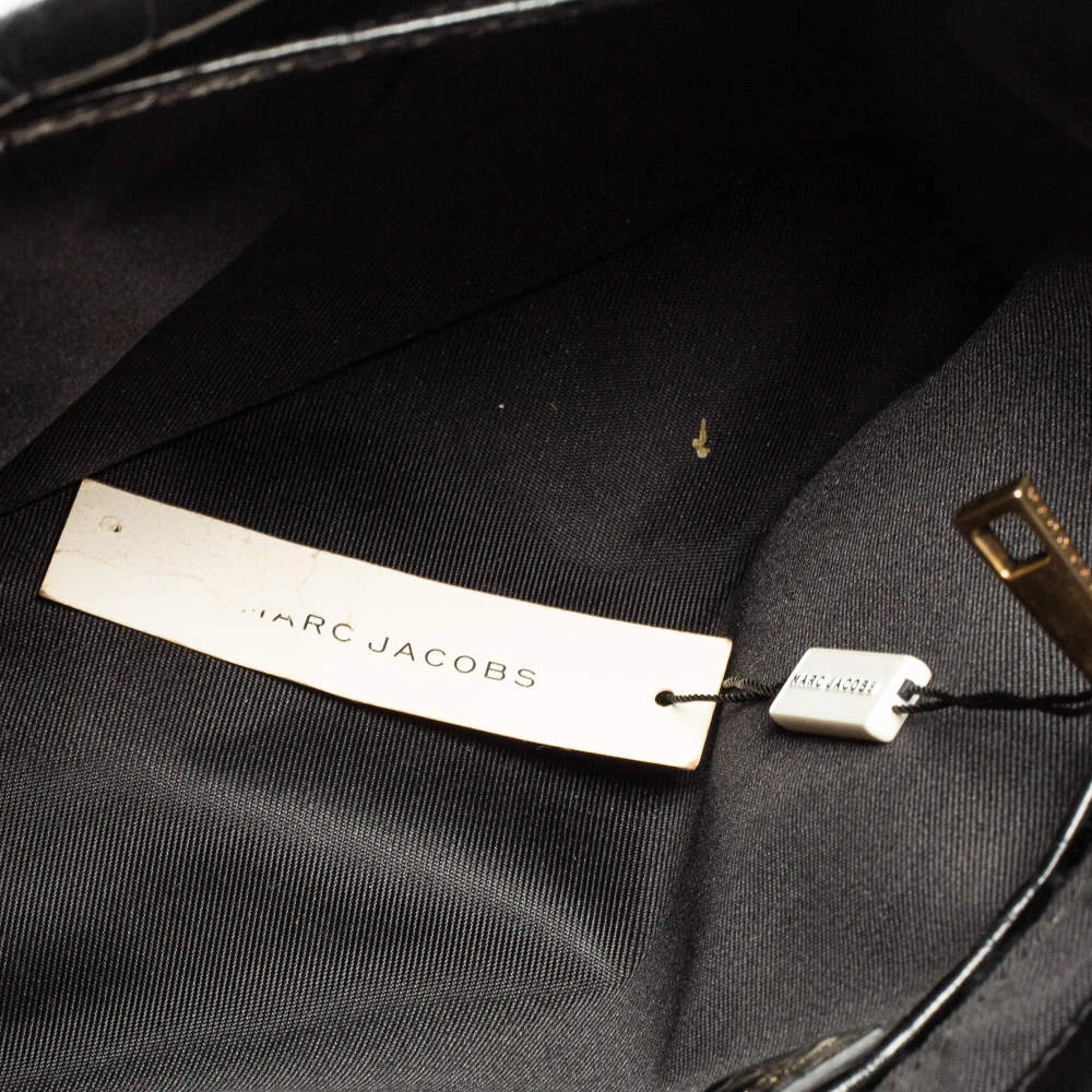 Marc Jacobs Black Croc Embossed Leather Metropolitan Top Handle Bag For Women 10 Marc Jacobs Black Croc Embossed Leather Metropolitan Top Handle Bag For Women - Image 10