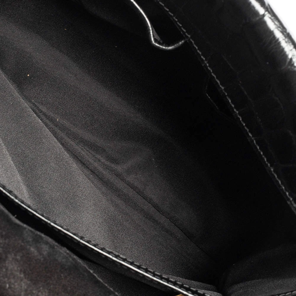 Marc Jacobs Black Croc Embossed Leather Metropolitan Top Handle Bag For Women 8 Marc Jacobs Black Croc Embossed Leather Metropolitan Top Handle Bag For Women - Image 8