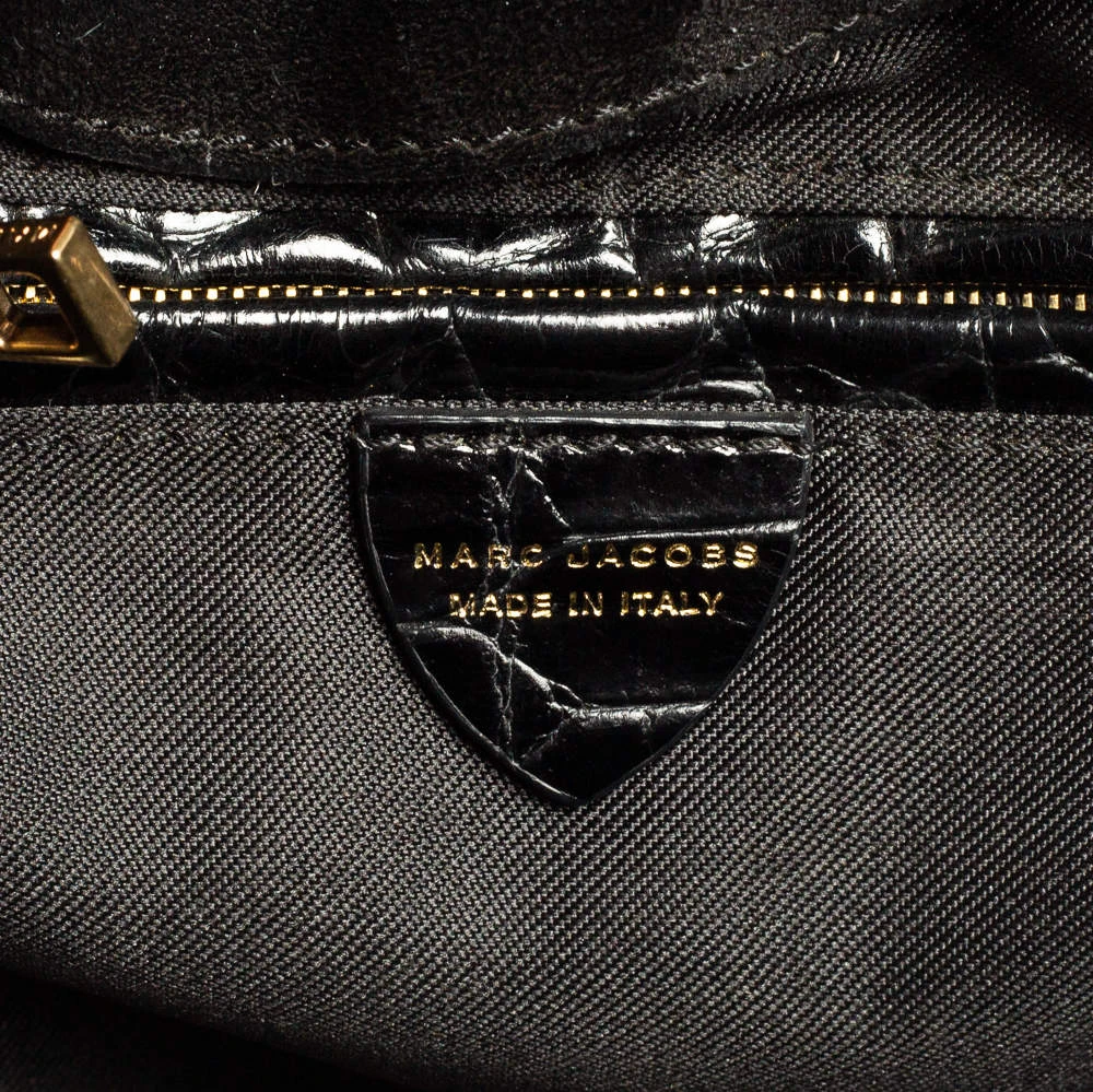 Marc Jacobs Black Croc Embossed Leather Metropolitan Top Handle Bag For Women 11 Marc Jacobs Black Croc Embossed Leather Metropolitan Top Handle Bag For Women - Image 11