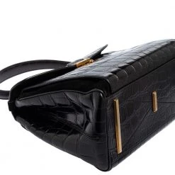 Marc Jacobs Black Croc Embossed Leather Metropolitan Top Handle Bag For Women 26 Marc Jacobs Black Croc Embossed Leather Metropolitan Top Handle Bag For Women -Marc Jacobs shop luxury women marc jacobs used handbags p572068 014