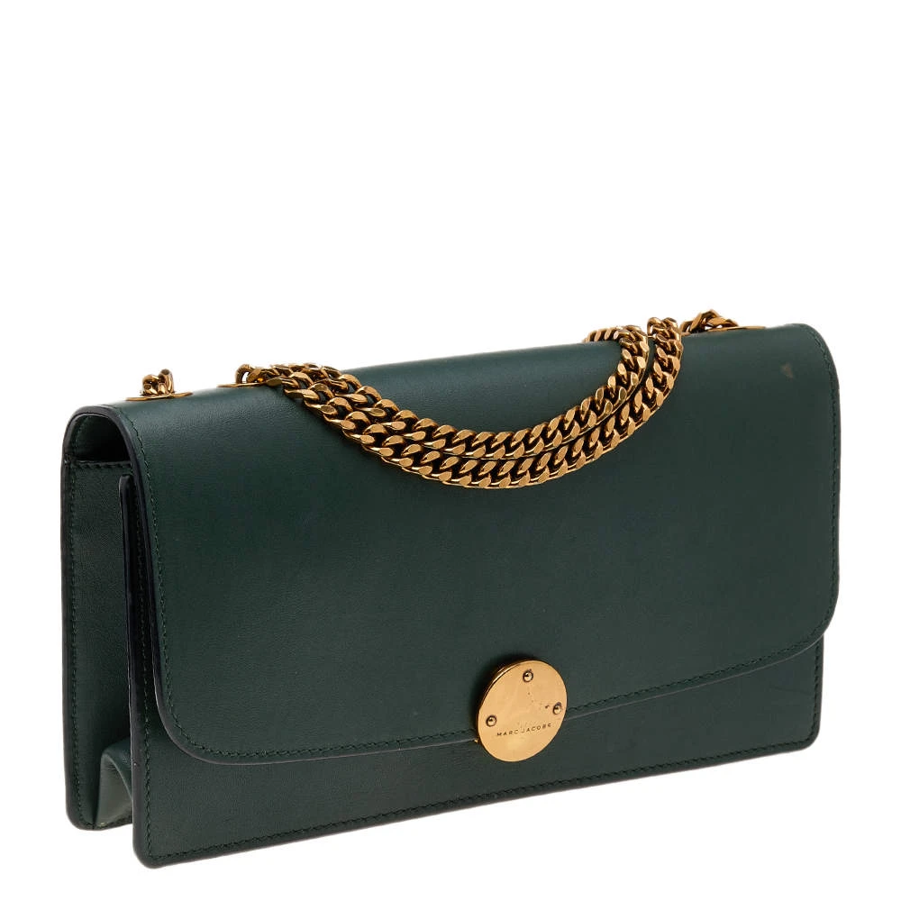 Marc Jacobs Dark Green Leather Big Trouble Shoulder Bag For Women 3 Marc Jacobs Dark Green Leather Big Trouble Shoulder Bag For Women - Image 3