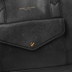 Marc Jacobs Black Saffiano Leather Front Pocket Tote For Women -Marc Jacobs shop luxury women marc jacobs used handbags p597059 009