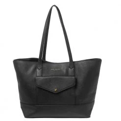 Marc Jacobs Black Saffiano Leather Front Pocket Tote For Women