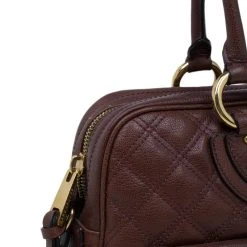 Marc Jacobs Burgundy Quilted Leather Venetia Satchel For Women -Marc Jacobs shop luxury women marc jacobs used handbags p60454 0007