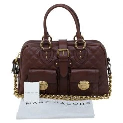 Marc Jacobs Burgundy Quilted Leather Venetia Satchel For Women -Marc Jacobs shop luxury women marc jacobs used handbags p60454 0015