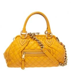 Marc Jacobs Yellow Quilted Leather Stam Satchel For Women