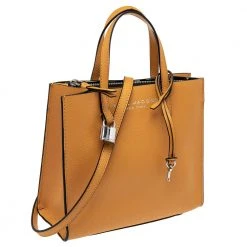 Marc Jacobs Mustard Leather Mini Grind Tote For Women -Marc Jacobs shop luxury women marc jacobs used handbags p611375 004