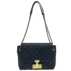 Marc Jacobs Black Leather Baroque Shoulder Bag For Women