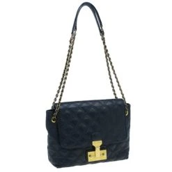Marc Jacobs Black Leather Baroque Shoulder Bag For Women -Marc Jacobs shop luxury women marc jacobs used handbags p6139 003