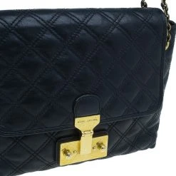 Marc Jacobs Black Leather Baroque Shoulder Bag For Women -Marc Jacobs shop luxury women marc jacobs used handbags p6139 008