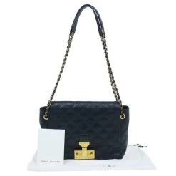 Marc Jacobs Black Leather Baroque Shoulder Bag For Women -Marc Jacobs shop luxury women marc jacobs used handbags p6139 015