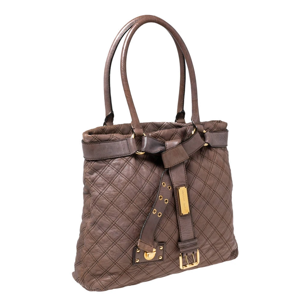Marc Jacobs Brown Quilted Leather Casey Tote For Women 3 Marc Jacobs Brown Quilted Leather Casey Tote For Women - Image 3