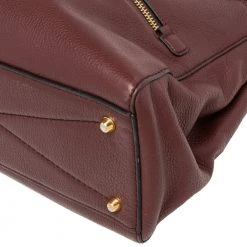 Marc Jacobs Burgundy Leather Top Zip Tote For Women -Marc Jacobs shop luxury women marc jacobs used handbags p618826 004