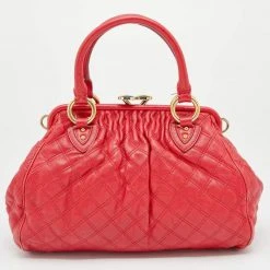 Marc Jacobs Red Quilted Leather Stam Satchel For Women -Marc Jacobs shop luxury women marc jacobs used handbags p619470 1650518647 003