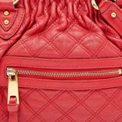 Marc Jacobs Red Quilted Leather Stam Satchel For Women -Marc Jacobs shop luxury women marc jacobs used handbags p619470 1650518661 006