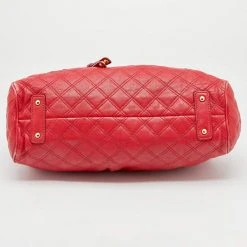 Marc Jacobs Red Quilted Leather Stam Satchel For Women -Marc Jacobs shop luxury women marc jacobs used handbags p619470 1650518679 011
