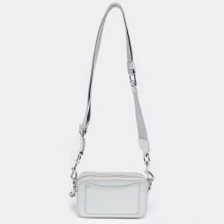 Marc Jacobs Silver Leather Snapshot Camera Crossbody Bag For Women 14 Marc Jacobs Silver Leather Snapshot Camera Crossbody Bag For Women -Marc Jacobs shop luxury women marc jacobs used handbags p621231 009