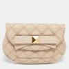 Marc Jacobs Beige Quilted Leather Bow Clutch For Women