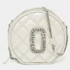 Marc Jacobs Silver Quilted Leather Christy Chain Shoulder Bag For Women