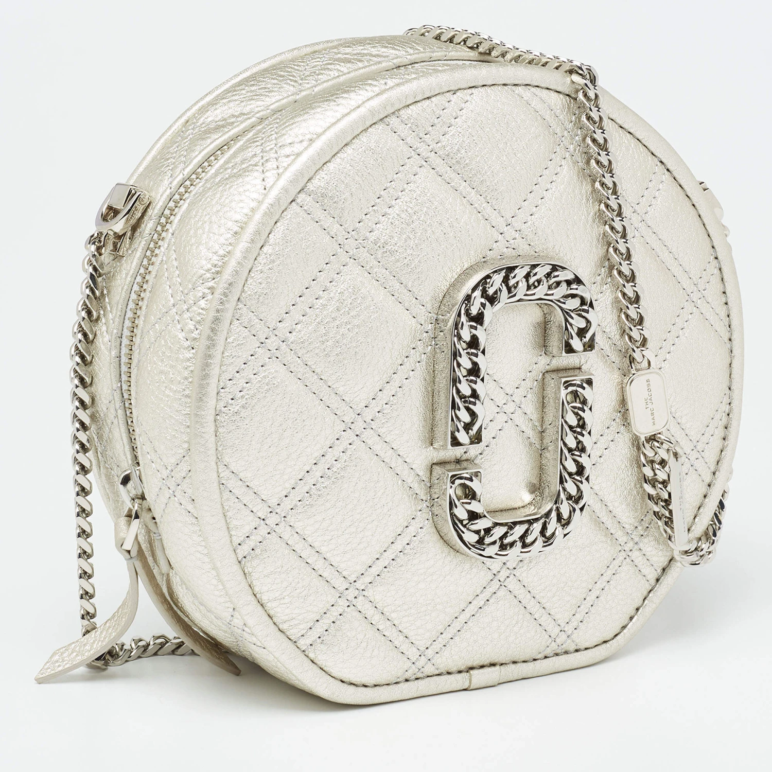 Marc Jacobs Silver Quilted Leather Christy Chain Shoulder Bag For Women 3 Marc Jacobs Silver Quilted Leather Christy Chain Shoulder Bag For Women - Image 3