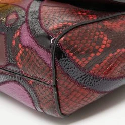 Marc Jacobs Burgundy Leather And Snakeskin Embossed Leather J Patchwork Shoulder Bag For Women -Marc Jacobs shop luxury women marc jacobs used handbags p634287 006