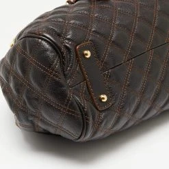 Marc Jacobs Dark Choco Brown Quilted Leather Stam Satchel For Women 22 Marc Jacobs Dark Choco Brown Quilted Leather Stam Satchel For Women -Marc Jacobs shop luxury women marc jacobs used handbags p635439 002