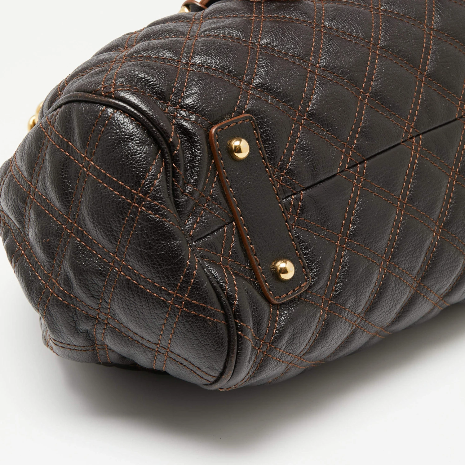 Marc Jacobs Dark Choco Brown Quilted Leather Stam Satchel For Women 11 Marc Jacobs Dark Choco Brown Quilted Leather Stam Satchel For Women - Image 11