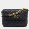 Marc Jacobs Black Quilted Leather Flap Chain Shoulder Bag For Women
