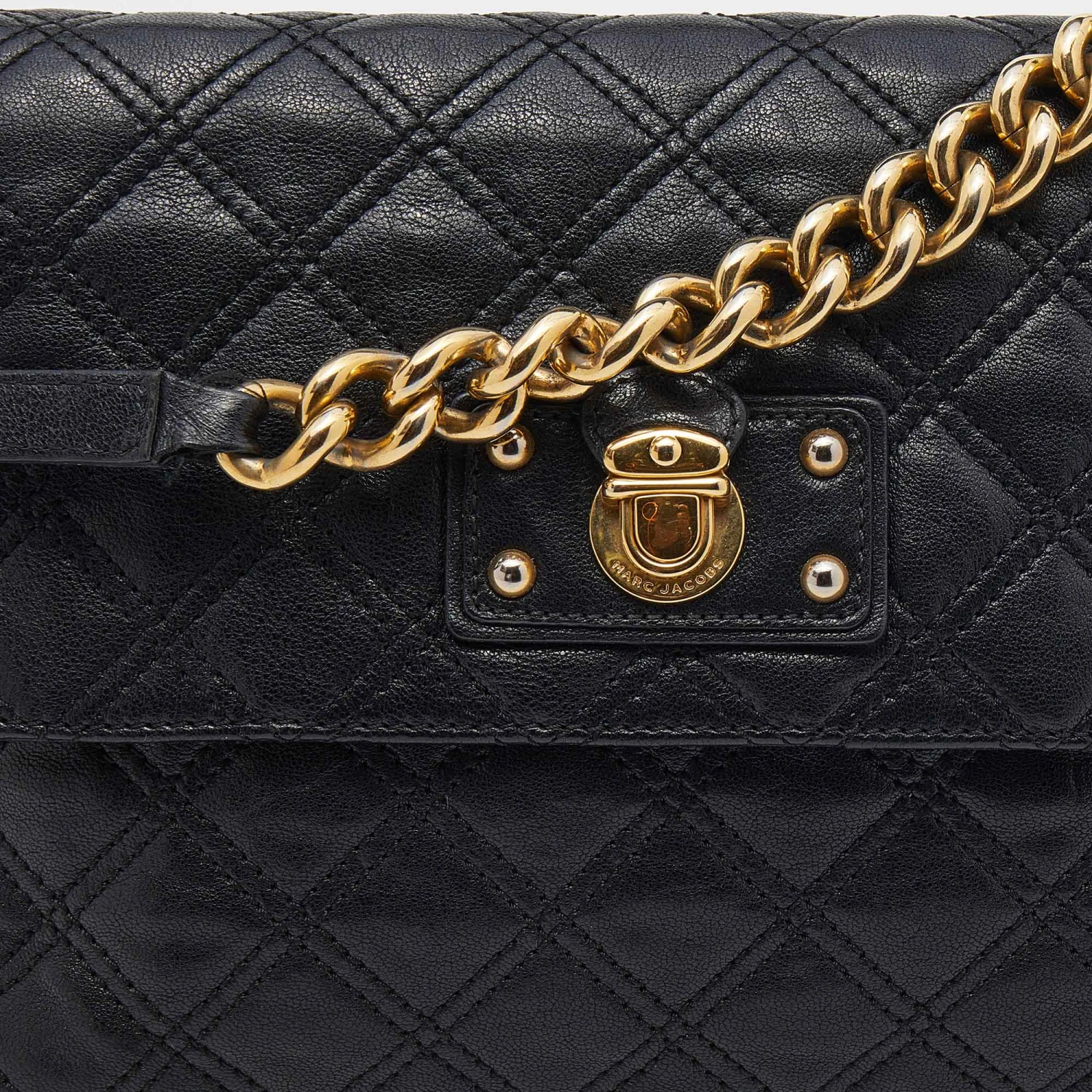 Marc Jacobs Black Quilted Leather Flap Chain Shoulder Bag For Women 5 Marc Jacobs Black Quilted Leather Flap Chain Shoulder Bag For Women - Image 5