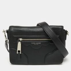 Marc Jacobs Black Leather Fleur Haze Shoulder Bag For Women