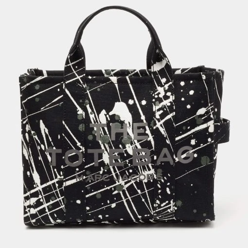 Marc Jacobs Black Canvas Splatter Paint Tote For Women -Marc Jacobs shop luxury women marc jacobs used handbags p656275 009
