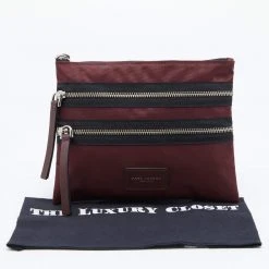 Marc Jacobs Burgundy Nylon And Leather Top Zip Clutch For Women 19 Marc Jacobs Burgundy Nylon And Leather Top Zip Clutch For Women -Marc Jacobs shop luxury women marc jacobs used handbags p658471 005