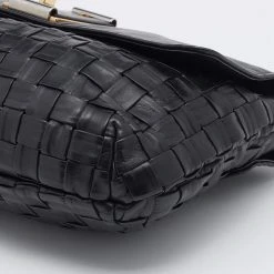 Marc Jacobs Black Woven Leather Hutton Clutch For Women -Marc Jacobs shop luxury women marc jacobs used handbags p661213 004