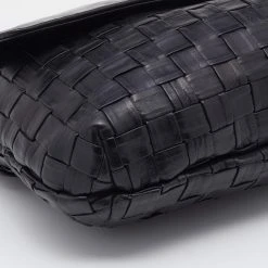 Marc Jacobs Black Woven Leather Hutton Clutch For Women -Marc Jacobs shop luxury women marc jacobs used handbags p661213 005