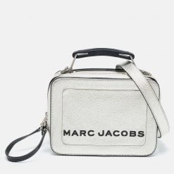 Marc Jacobs Silver Leather The Box 20 Top Handle Bag For Women