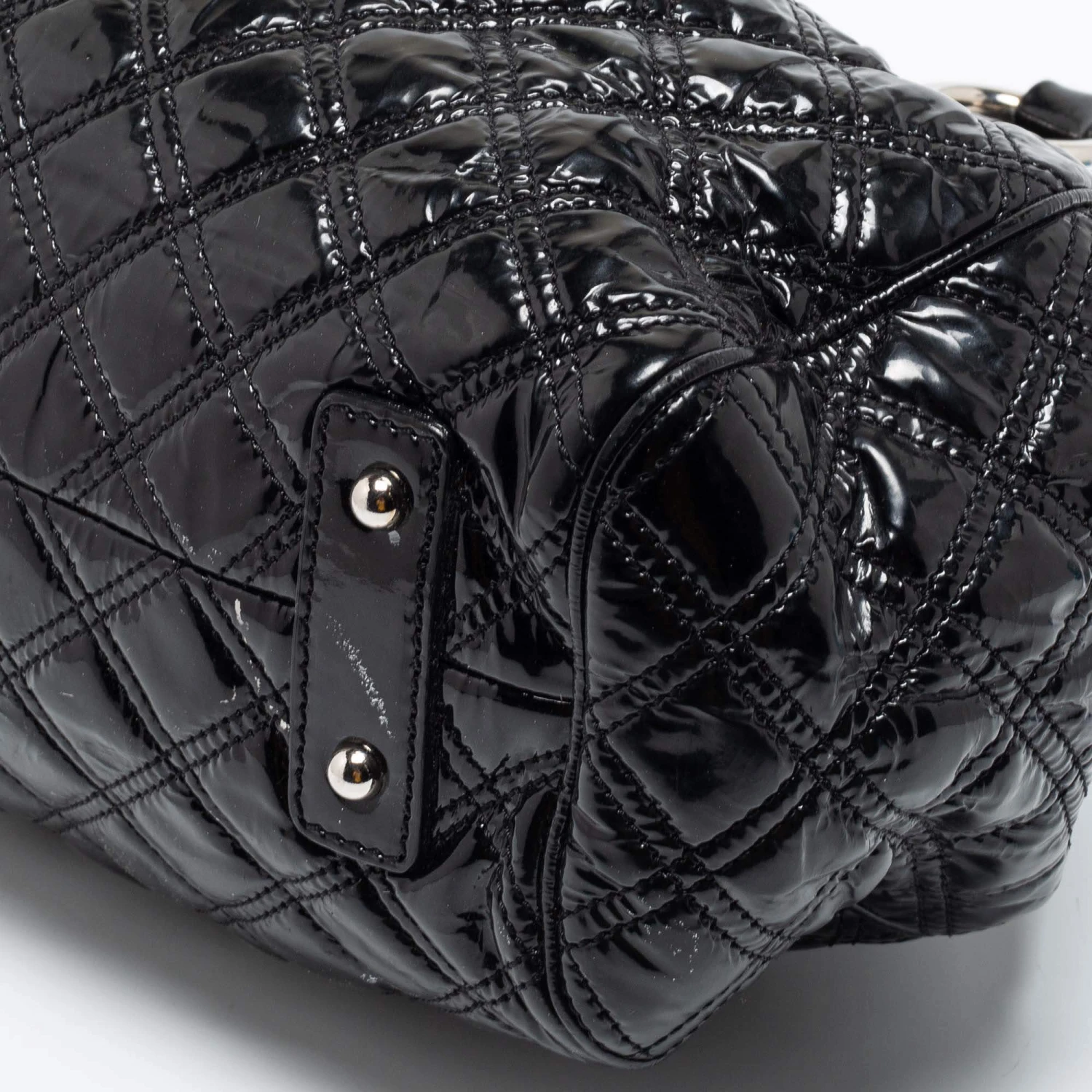 Marc Jacobs Black Quilted Patent Leather Stam Satchel For Women 12 Marc Jacobs Black Quilted Patent Leather Stam Satchel For Women - Image 12
