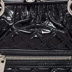 Marc Jacobs Black Quilted Patent Leather Stam Satchel For Women 17 Marc Jacobs Black Quilted Patent Leather Stam Satchel For Women -Marc Jacobs shop luxury women marc jacobs used handbags p667828 008