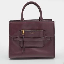 Marc Jacobs Burgundy Leather Madison North South Tote For Women