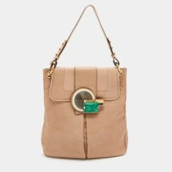 Marc Jacobs Beige Leather Stone Embellished Shoulder Bag For Women