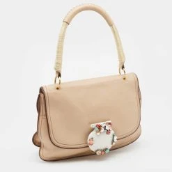 Marc Jacobs Beige Leather Crystal Embellished Flap Top Handle Bag For Women 13 Marc Jacobs Beige Leather Crystal Embellished Flap Top Handle Bag For Women -Marc Jacobs shop luxury women marc jacobs used handbags p668878 1656662634 012