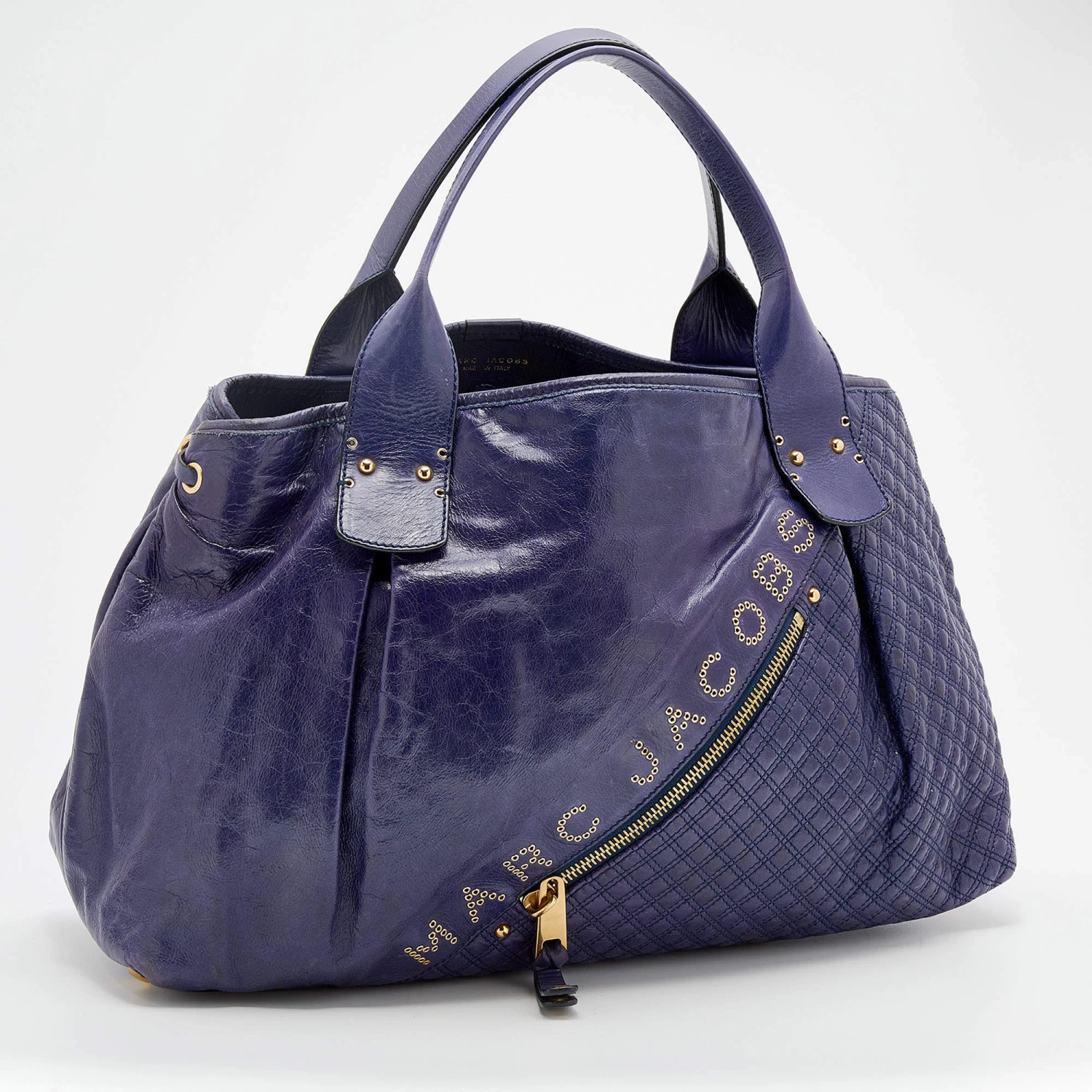 Marc Jacobs Purple Leather Eyelet Tote For Women 3 Marc Jacobs Purple Leather Eyelet Tote For Women - Image 3