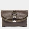 Marc Jacobs Dark Grey Leather Daydream Eugenie Honeydew Clutch For Women