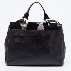 Marc Jacobs Black Suede, Python Effect And Leather Flap Top Handle Bag For Women 14 Marc Jacobs Black Suede, Python Effect And Leather Flap Top Handle Bag For Women -Marc Jacobs shop luxury women marc jacobs used handbags p676756 006