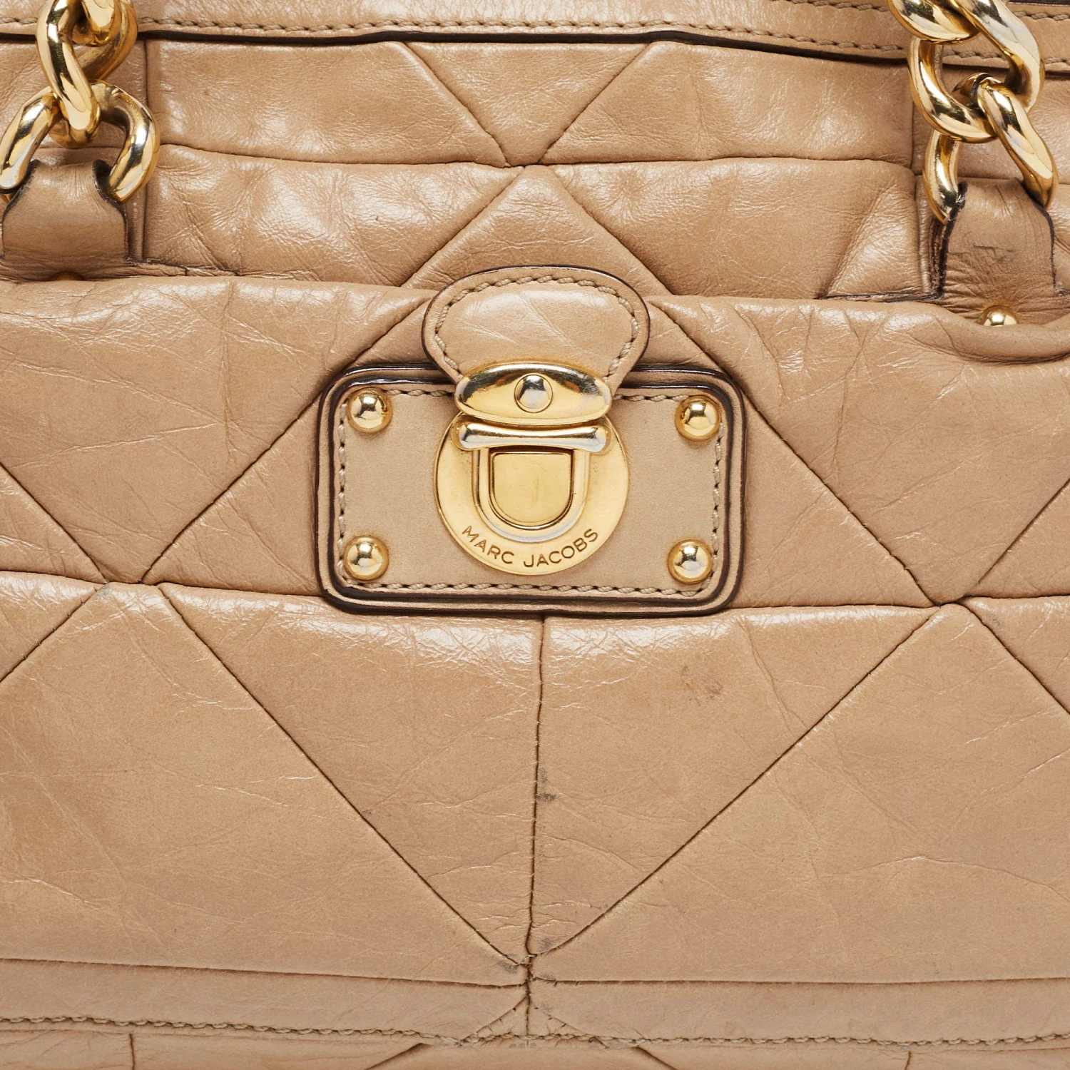 Marc Jacobs Beige Leather Patchwork Ines Satchel For Women 7 Marc Jacobs Beige Leather Patchwork Ines Satchel For Women - Image 7