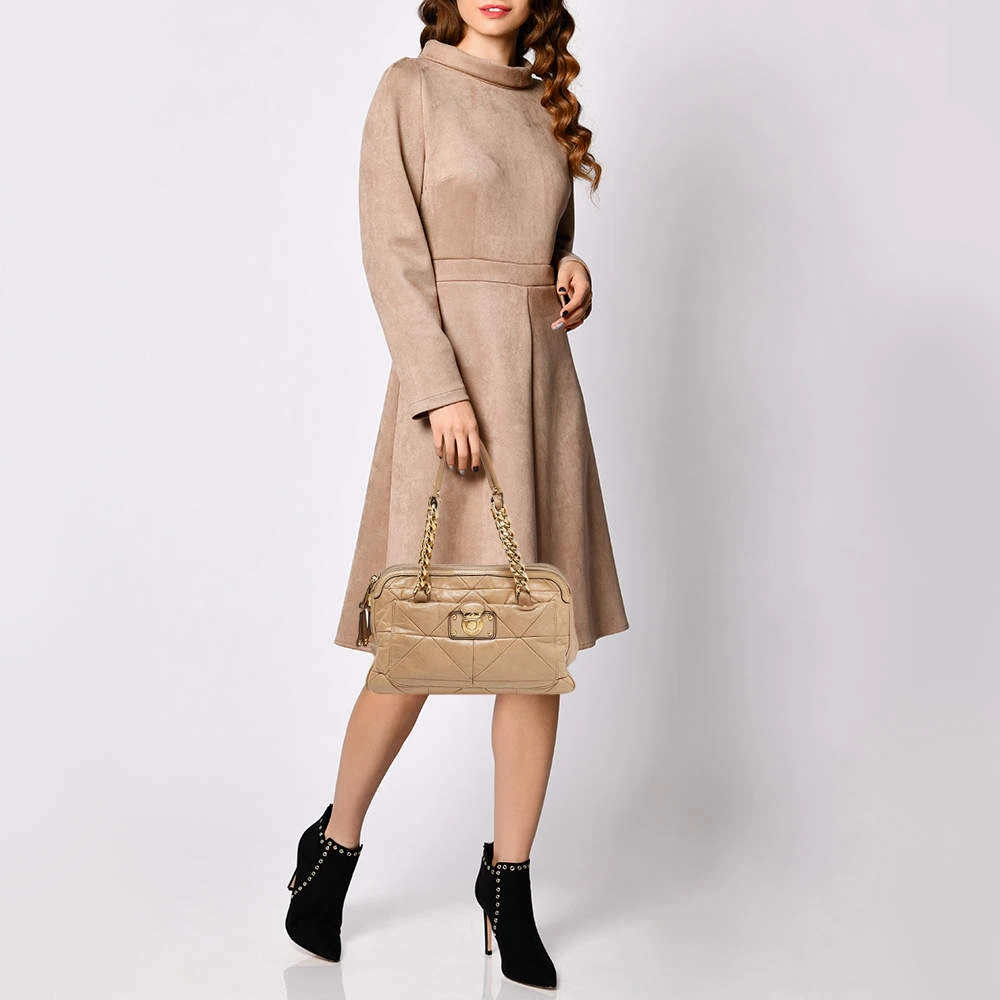 Marc Jacobs Beige Leather Patchwork Ines Satchel For Women 2 Marc Jacobs Beige Leather Patchwork Ines Satchel For Women - Image 2