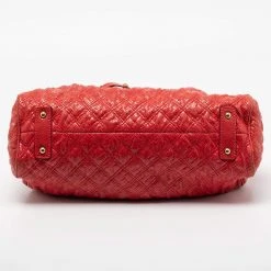 Marc Jacobs Red Snake Skin Embossed Leather Stam Satchel For Women -Marc Jacobs shop luxury women marc jacobs used handbags p685130 011