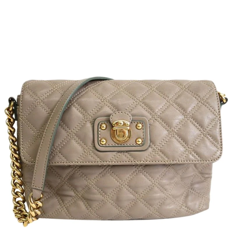 Marc Jacobs Grey Leather Baroque Large Single Shoulder Bag For Women 1 Marc Jacobs Grey Leather Baroque Large Single Shoulder Bag For Women